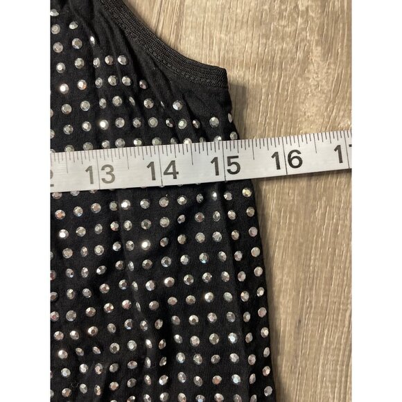 INC Black Sleeveless Sheer Back Sparkle Tunic Tank Blouse Sz M - Picture 9 of 11